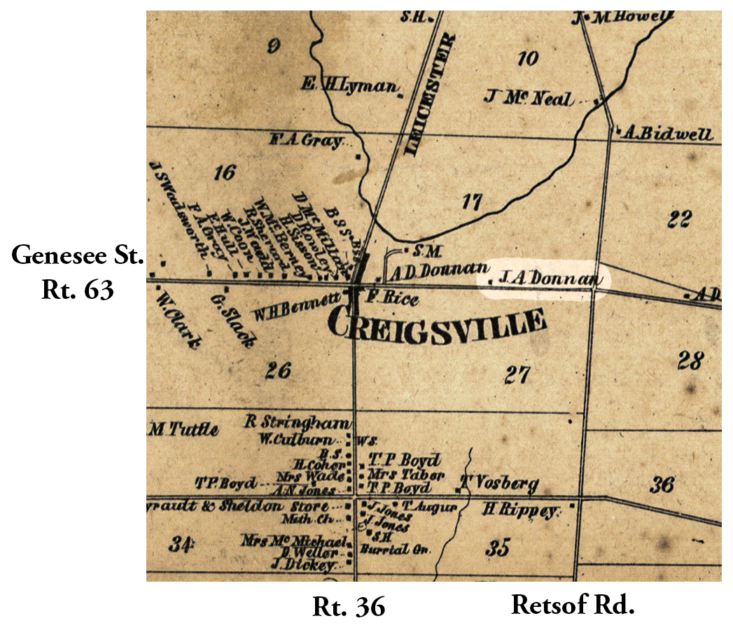 1858 Livingston County Map Greigsville excerpt